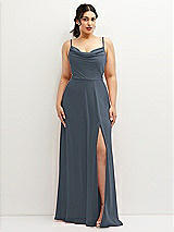 Front View Thumbnail - Silverstone Soft Cowl-Neck A-Line Maxi Dress with Adjustable Straps