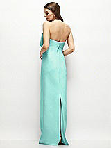 Alt View 4 Thumbnail - Coastal Strapless Satin Column Maxi Dress with Oversized Handcrafted Bow