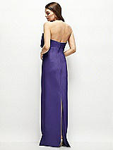 Alt View 4 Thumbnail - Grape Strapless Satin Column Maxi Dress with Oversized Handcrafted Bow