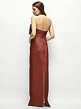 Alt View 4 Thumbnail - Auburn Moon Strapless Satin Column Maxi Dress with Oversized Handcrafted Bow