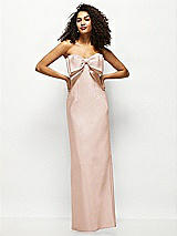 Alt View 1 Thumbnail - Cameo Strapless Satin Column Maxi Dress with Oversized Handcrafted Bow
