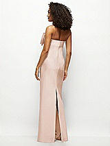 Rear View Thumbnail - Cameo Strapless Satin Column Maxi Dress with Oversized Handcrafted Bow