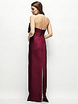 Alt View 4 Thumbnail - Cabernet Strapless Satin Column Maxi Dress with Oversized Handcrafted Bow