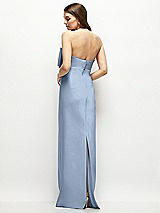 Alt View 4 Thumbnail - Cloudy Strapless Satin Column Maxi Dress with Oversized Handcrafted Bow
