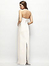 Alt View 4 Thumbnail - Ivory Strapless Satin Column Maxi Dress with Oversized Handcrafted Bow