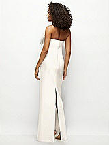 Rear View Thumbnail - Ivory Strapless Satin Column Maxi Dress with Oversized Handcrafted Bow