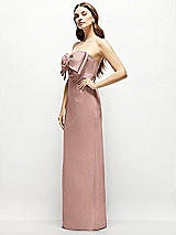 Alt View 3 Thumbnail - Neu Nude Strapless Satin Column Maxi Dress with Oversized Handcrafted Bow