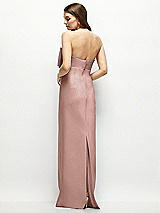 Alt View 4 Thumbnail - Neu Nude Strapless Satin Column Maxi Dress with Oversized Handcrafted Bow