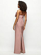 Rear View Thumbnail - Neu Nude Strapless Satin Column Maxi Dress with Oversized Handcrafted Bow