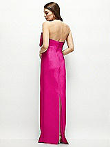Alt View 4 Thumbnail - Think Pink Strapless Satin Column Maxi Dress with Oversized Handcrafted Bow
