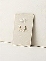 Rear View Thumbnail - Gold Cubic Zirconia Gold Climber Earrings