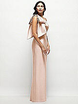 Side View Thumbnail - Cameo Oversized Bow One-Shoulder Satin Column Maxi Dress