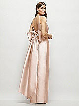 Front View Thumbnail - Cameo Scoop Neck Corset Satin Maxi Dress with Floor-Length Bow Tails
