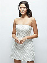 Front View Thumbnail - Pearl Pearl & Sequin Floret Strapless Mini Dress