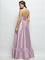 Rear View Thumbnail - Suede Rose Strapless Cat-Eye Boned Bodice Maxi Dress with Ruffle Hem