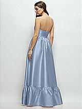 Rear View Thumbnail - Cloudy Strapless Cat-Eye Boned Bodice Maxi Dress with Ruffle Hem