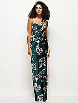 Alt View 1 Thumbnail - Vintage Primrose Floral Satin Twist Bandeau One-Shoulder Bias Maxi Dress