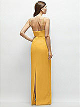 Rear View Thumbnail - NYC Yellow Corset-Style Crepe Column Maxi Dress with Adjustable Straps
