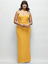 Alt View 1 Thumbnail - NYC Yellow Corset Midriff Crepe Column Maxi Dress