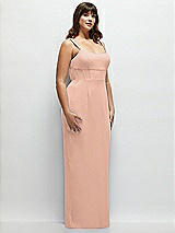 Alt View 2 Thumbnail - Pale Peach Corset Midriff Crepe Column Maxi Dress