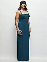 Alt View 2 Thumbnail - Atlantic Blue Corset Midriff Crepe Column Maxi Dress