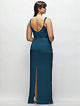 Alt View 3 Thumbnail - Atlantic Blue Corset Midriff Crepe Column Maxi Dress