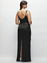 Alt View 3 Thumbnail - Black Corset Midriff Crepe Column Maxi Dress