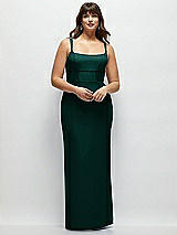 Alt View 1 Thumbnail - Evergreen Corset Midriff Crepe Column Maxi Dress