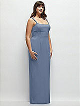 Alt View 2 Thumbnail - Larkspur Blue Corset Midriff Crepe Column Maxi Dress
