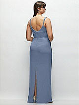 Alt View 3 Thumbnail - Larkspur Blue Corset Midriff Crepe Column Maxi Dress