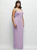 Alt View 2 Thumbnail - Pale Purple Corset Midriff Crepe Column Maxi Dress