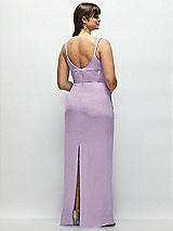 Alt View 3 Thumbnail - Pale Purple Corset Midriff Crepe Column Maxi Dress