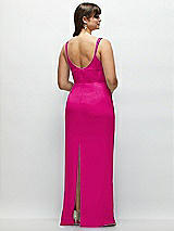 Alt View 3 Thumbnail - Think Pink Corset Midriff Crepe Column Maxi Dress