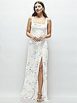 Front View Thumbnail - Bleu Garden Square Neck Chiffon Maxi Dress with Circle Skirt