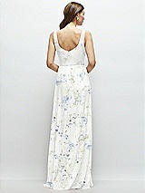 Rear View Thumbnail - Bleu Garden Square Neck Chiffon Maxi Dress with Circle Skirt