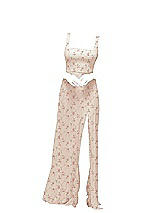 Front View Thumbnail - Coquette Floral Print Square Neck Chiffon Maxi Dress with Circle Skirt