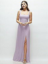 Front View Thumbnail - Lilac Haze Square Neck Chiffon Maxi Dress with Circle Skirt