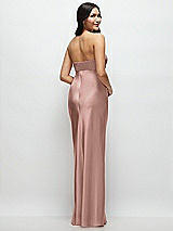 Rear View Thumbnail - Neu Nude Strapless Bow-Bandeau Cutout Satin Maxi Slip Dress