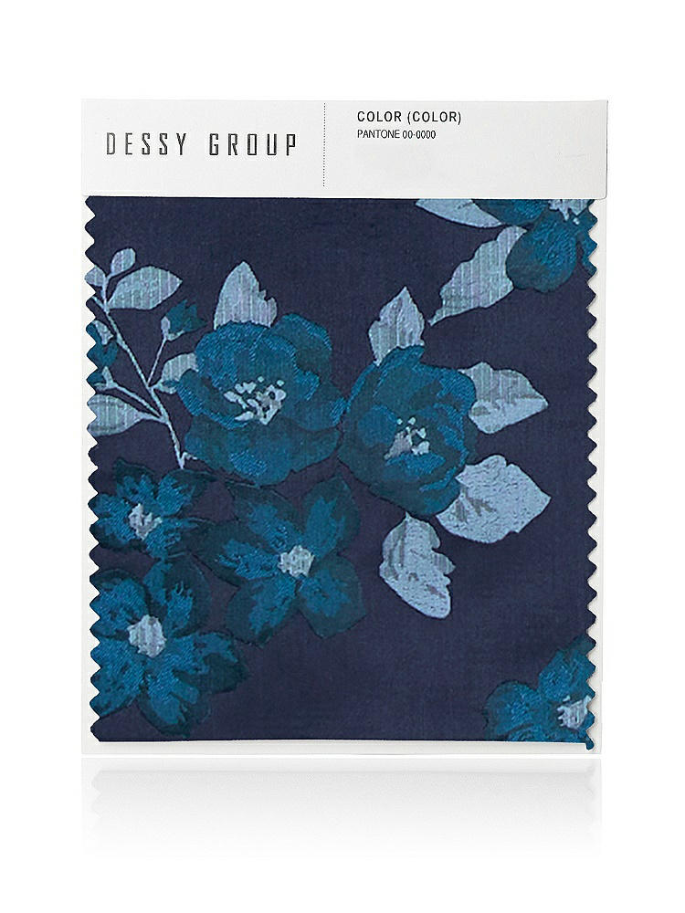 Front View - Midnight Navy Damask Baroque Rose Damask Swatch