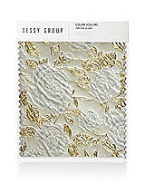 Front View Thumbnail - Winter Rose Gold Leaf Brocade Swatch
