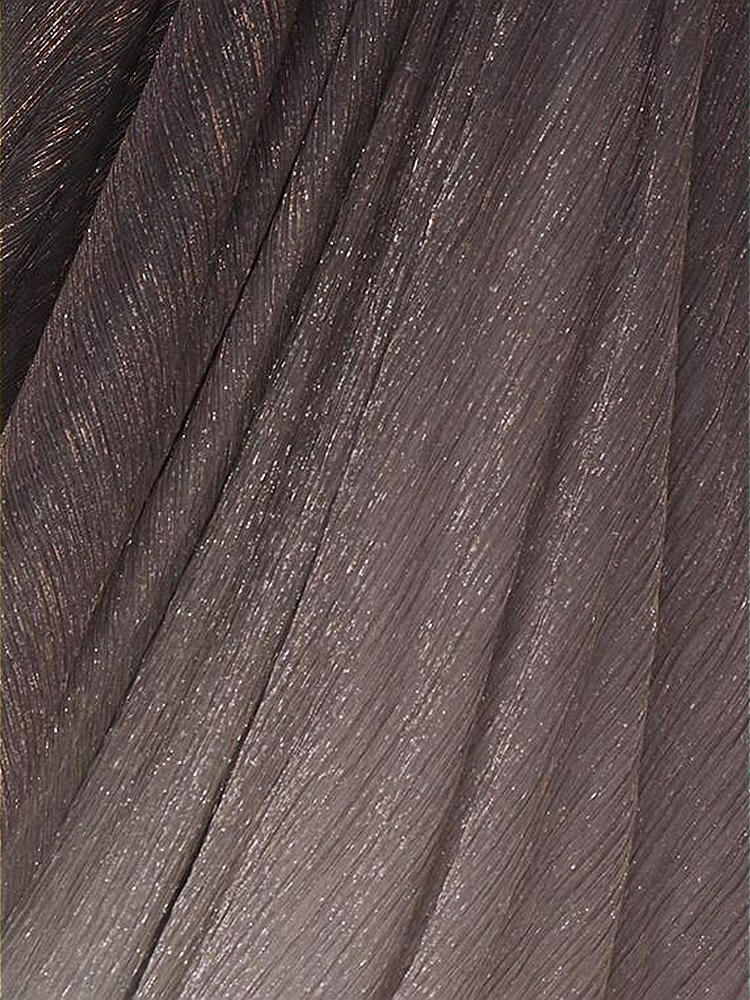 Front View - Plum Noir Pleated Metallic Ombre Fabric By The Yard