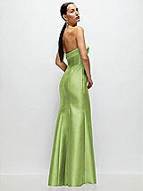 Side View Thumbnail - Mojito Strapless Cuff Neckline Satin Trumpet Gown