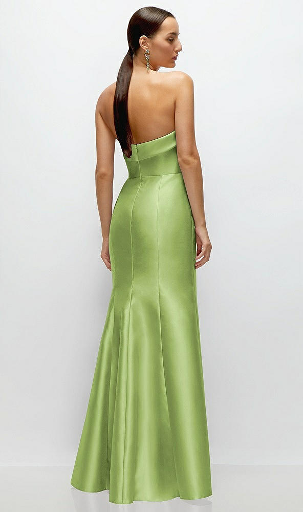 Back View - Mojito Strapless Cuff Neckline Satin Trumpet Gown