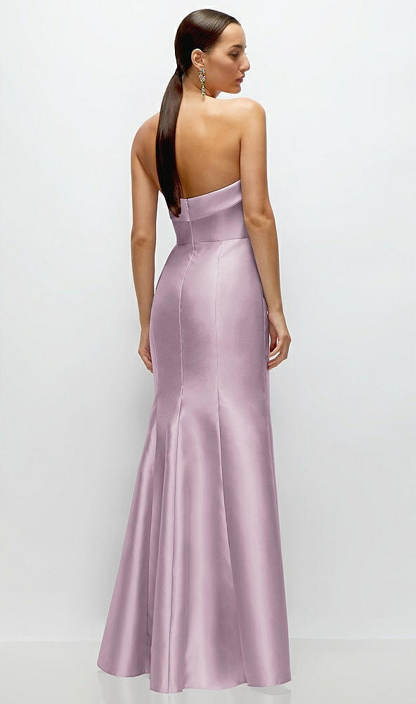 Back View - Suede Rose Strapless Cuff Neckline Satin Trumpet Gown