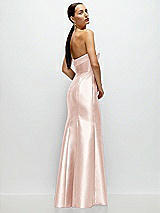 Side View Thumbnail - Blush Strapless Cuff Neckline Satin Trumpet Gown