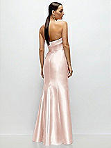 Rear View Thumbnail - Blush Strapless Cuff Neckline Satin Trumpet Gown