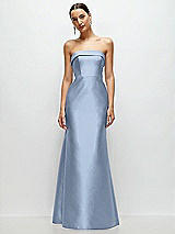 Front View Thumbnail - Cloudy Strapless Cuff Neckline Satin Trumpet Gown