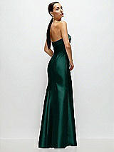 Side View Thumbnail - Evergreen Strapless Cuff Neckline Satin Trumpet Gown