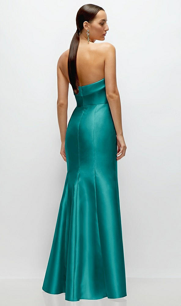 Back View - Jade Strapless Cuff Neckline Satin Trumpet Gown