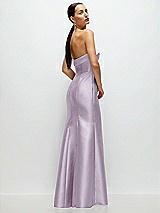 Side View Thumbnail - Lilac Haze Strapless Cuff Neckline Satin Trumpet Gown